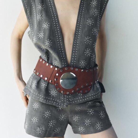 Zara Pants - Zara LINEN BLEND EMBROIDERED SHORTS ZW COLLECTION